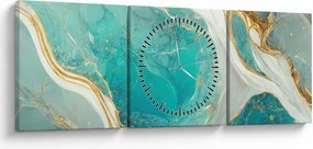 Tablou - Designul marmurei II. (cu ceas) (90x30 cm)
