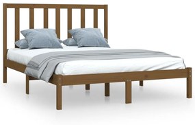 3105133 vidaXL Cadru de pat mic dublu, maro miere, 120x190 cm, lemn masiv