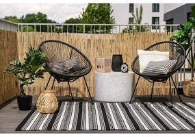 Covor reversibil pentru exterior din plastic reciclat Green Decore Zambezi, 80 x 180 cm, alb-negru
