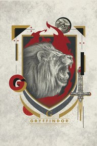 Poster de artă Harry Potter - Gryffindor Crest