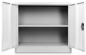 Dulap metalic universal jos 90 x 40 x 80 cm, încuietoare cilindrică, gri - ral 7035