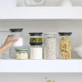 Set 3 borcane stivuibile pentru depozitare alimente Brabantia 1005602, 300/600/1.1L, Multicolor
