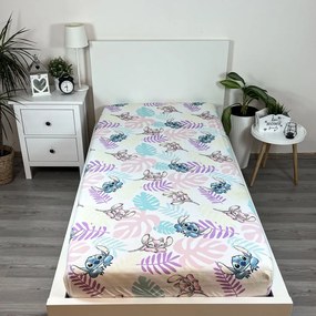 Disney Lilo și Stitch Leaves cearșaf cu elastic 90x200 cm