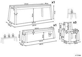 Set mobilier grădină LIVIGNO (lemn deschis) (cu bănci) (pentru 6 persoane). 1026905