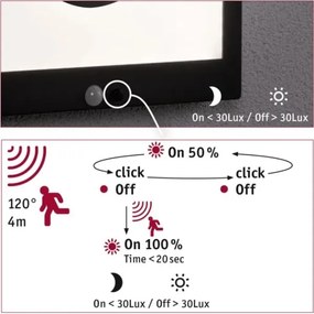 Paulmann 94263 - LED 1,2W IP44 lampă solară de perete cu senzor TAIJA 3,7V