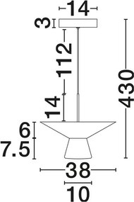 Lustra LED suspendata BARIS White Tea 38cm