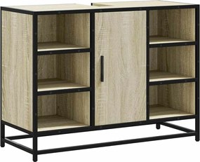 vidaXL Dulap chiuvetă baie, stejar Sonoma, 80x33x60 cm, lemn stratificat