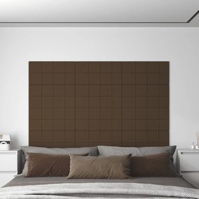 Panouri de perete 12 buc. maro 60x30 cm textil 2,16 m   12, Maro, 60 x 30 cm