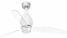 Lustra cu Ventilator si telecomanda MINI ETERFAN M DC SMART alb mat/transparent