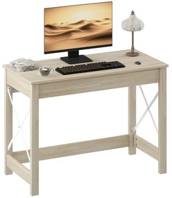 HOMCOM Masă de Birou Modernă Masă de Birou Masă de Calculator Ușor de Asamblat pentru Birou Studiu 105x50x76 cm Natural | Aosom Romania