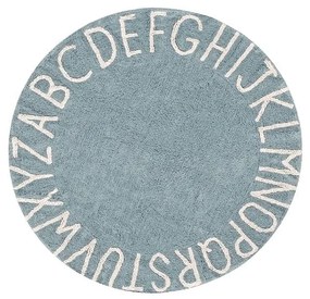 Covor pentru copii albastru deschis lavabil/țesut manual din bumbac ø150 cm ABC Vintage Blue – Lorena Canals