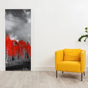 Fototapet pentru ușă - Copaci roșii (95x205cm)