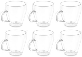 Set cani cu pereti dubli, 6 bucati, 270 ml