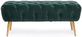 Bancheta capitonata verde, din catifea si metal, Giacinta, Bizzotto