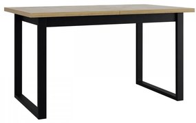Masă sufragerie extensibilă Elarna 80 x 140 180 III (Stejar sonoma + Negru) (pentru 4-8 persoane). 1105374