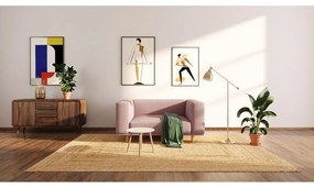 Fotoliu de relaxare roz cu tapițerie bouclé Kukumo – Ame Yens