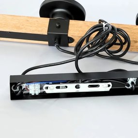 Brilagi - Lustră suspendată pe cablu VISTA 4xE27/60W/230V stejar