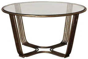 Masuta de cafea rotunda, din sticla, Art Nouveau