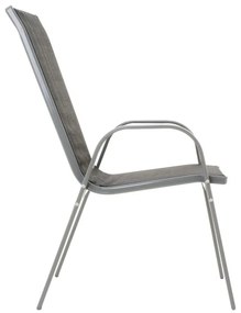 Set de grădină-4 scaune și masă de sticlă-negru