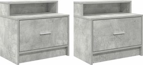 vidaXL Noptiere cu sertar 2 buc gri beton 51x31x47 cm