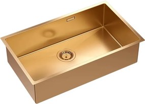 Chiuveta inox sub blat Quadron Unique Anthony 80 finisaj cupru 74x44 cm