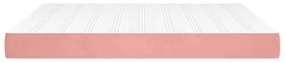 Saltea de pat cu arcuri, roz, 180x200x20 cm, catifea Roz, 180 x 200 cm