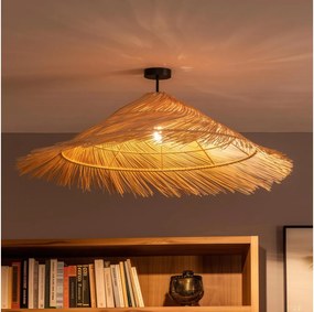 Brilagi - Lustru LED aplicat CERIA BOHO, 1x E27/60W/230V, Ø 100 cm, negru/bej