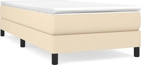 vidaXL Pat box spring cu saltea, crem, 100x200 cm, textil