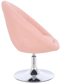 HC8516CN Scaun Roz Piele Ecologica cu Bază Cromata