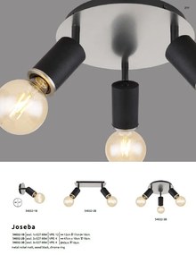 Plafoniera cu 3 spoturi directionabile design modern Joseba negru, nichel mat