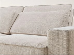 Colțar crem cu tapițerie din chenille (cu colț pe partea stângă/în formă de ”L”) Kirou – Maison de Rêve