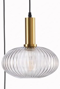 Lustră pe cablu ONLI DOROTY 1xE27/22W/230V albastru/auriu