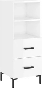 vidaXL Servantă, alb extralucios, 34,5x34x90 cm, lemn compozit