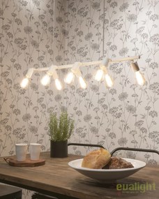 Lustra moderna cu 8 surse de lumina directionabile MIAMI, alb MIAMI/H8/W