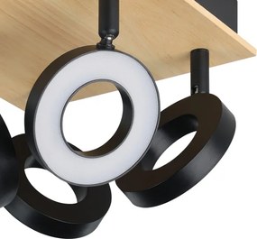 Eglo 901205 - Spot LED RIELVES 4xLED/4,2W/230V negru/maro