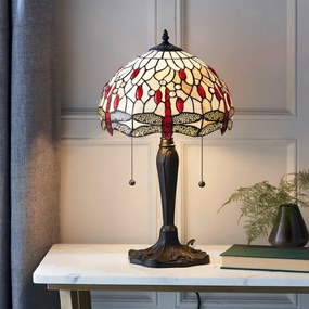 Endon 64086 - Lampă de masă Tiffany DRAGONFLY 2xE27/60W/230V Ø 30 cm