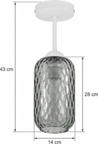 BRILAGI - Lustră aplicată LED R GLASS 1xE27/60W/230V Ø 14 cm alb/gri fumuriu