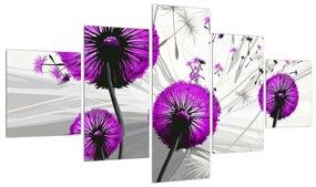 Tablou modern cu păpădii violete (125x70 cm), în 40 de alte dimensiuni noi