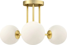 HOMCOM Candelabru de Tavan Vintage cu 3 Puncte de Lumină, cu Socluri G9, 42x42x26.5 cm, Becuri Neincluse, Aur | Aosom Romania