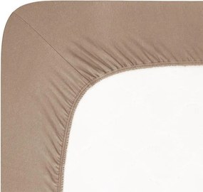 decoDoma Cearșaf elastic jersey cu elastan culoarea nucului 90 x 200 cm