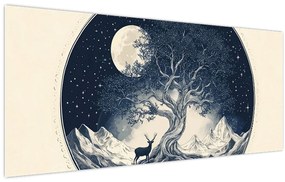 Tablou – Arbore magic cu cerb I. (120x50 cm)