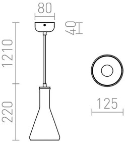 Lustră pe cablu PULIRE 1xE14/28W/230V RED-Design Rendl-R12663