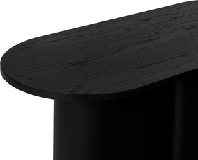 Măsuță de cafea neagră cu blat cu aspect de lemn de stejar 50x115 cm Looi – noo.ma