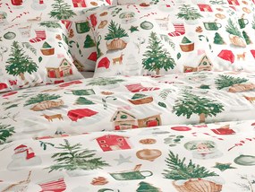 Lenjerie de pat din bumbac MAGIC CHRISTMAS albă Dimensiune lenjerie de pat: 2 buc 70 x 90 cm | 200 x 220 cm
