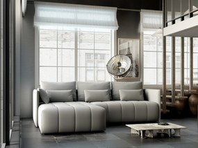 Colțar extensibil dumonde cu ladă de depozitare si sezut confortabil din spuma high-density, Malta Royal Grey 235x185 cm