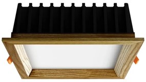 Corp de iluminat LED încastrat SQUARE LED/12W/230V 3000K 17x17 cm lemn masiv frasin APLED