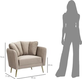 Fotoliu taupe cu tapițerie din catifea Kiev – Mauro Ferretti