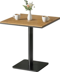 Outsunny Măsuță laterală 70 x 70 cm rezistentă la intemperii masă de grădină cu aspect lemn Bază lată, pătrată lemn natural | Aosom Romania