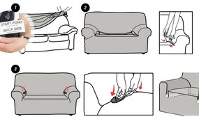 Husă extensibilă pentru canapea ESTIVELLA griînchis , 140-180 cm, 140 - 180 cm