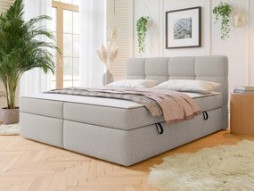Pat matrimonial 140 cm Mejaso (maro deschis) (cu somieră și saltea) (cu sp. depozitare). Promo -17%. 1104184
